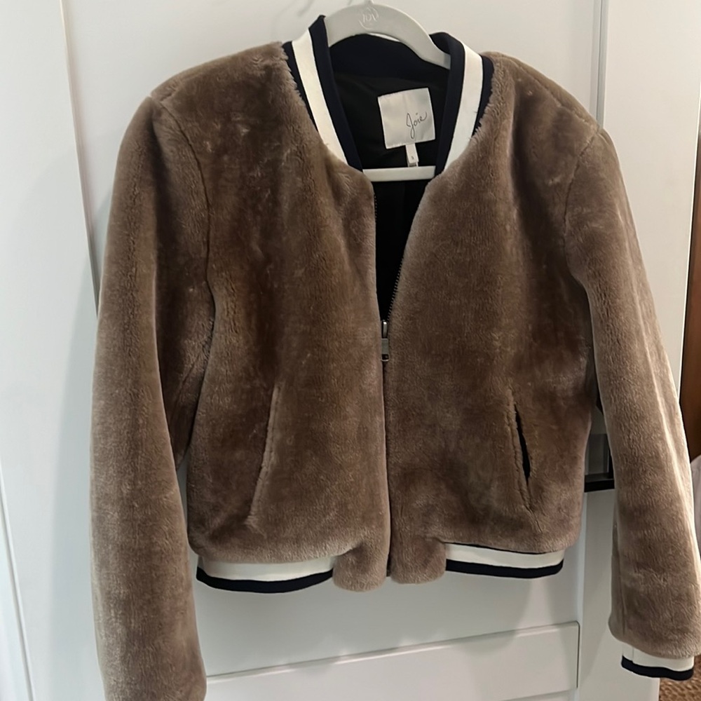 Joie faux fur bomber jacket size S